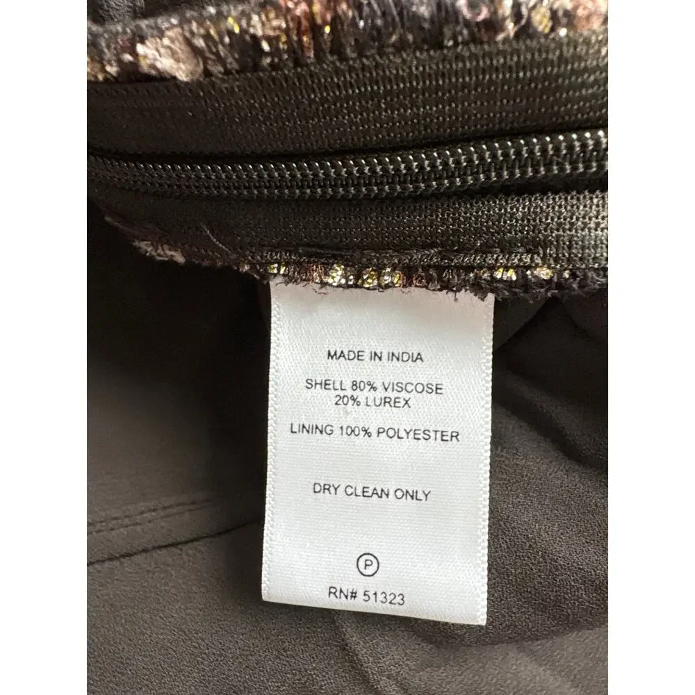 NWT Parker NY Snake Print Wrap Blouse Size S Viscose Lurex